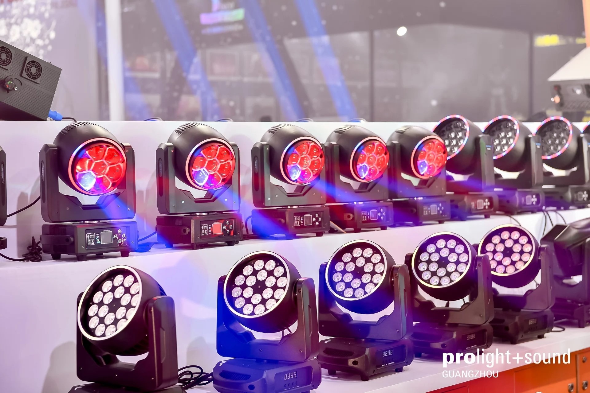 Modern moving lights and LED spotlights at Prolight + Sound Guangzhou