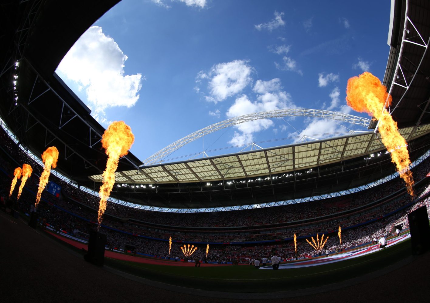 England World Cup Warm Up Wembley Stadium. high-quality liquid and gas flame special effect systems for live performance, installation and custom applications