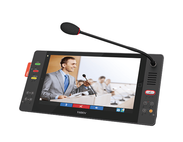 TAIDEN paperless conference terminal with touchscreen and gooseneck microphone