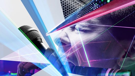 Das Key Visual vereint auf eindrucksvolle Weise die Energie moderner Live-Performance mit der Ästhetik digitaler Medientechnik: Im Zentrum steht ein leidenschaftlich singender Mensch mit Mikrofon, dessen Gesicht von leuchtenden Linien, Lasereffekten und digitalen Strukturen durchzogen ist. Elemente wie LED-Panels, abstrahierte Gitter und transparente Ebenen verschmelzen zu einer dynamischen Komposition, die Klang, Licht und Bewegung visuell erlebbar macht. Das Bild transportiert die Atmosphäre innovativer Veranstaltungstechnik – kraftvoll, multimedial und zukunftsgerichtet.