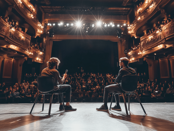 podcast live on stage